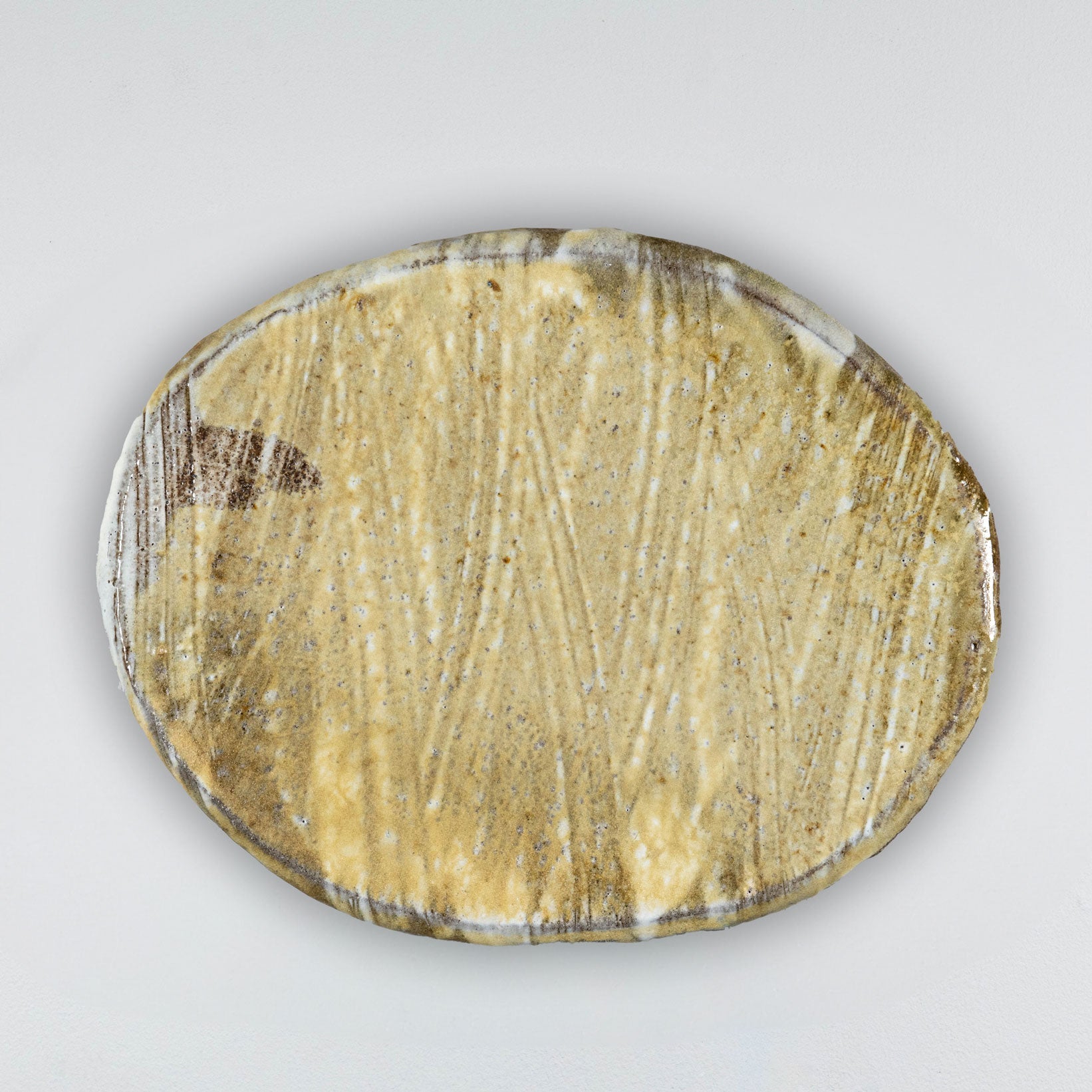 Plat – Porcelaine coulée émail de cendre cuisson au sel