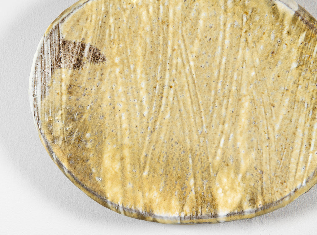 Plat – Porcelaine coulée émail de cendre cuisson au sel