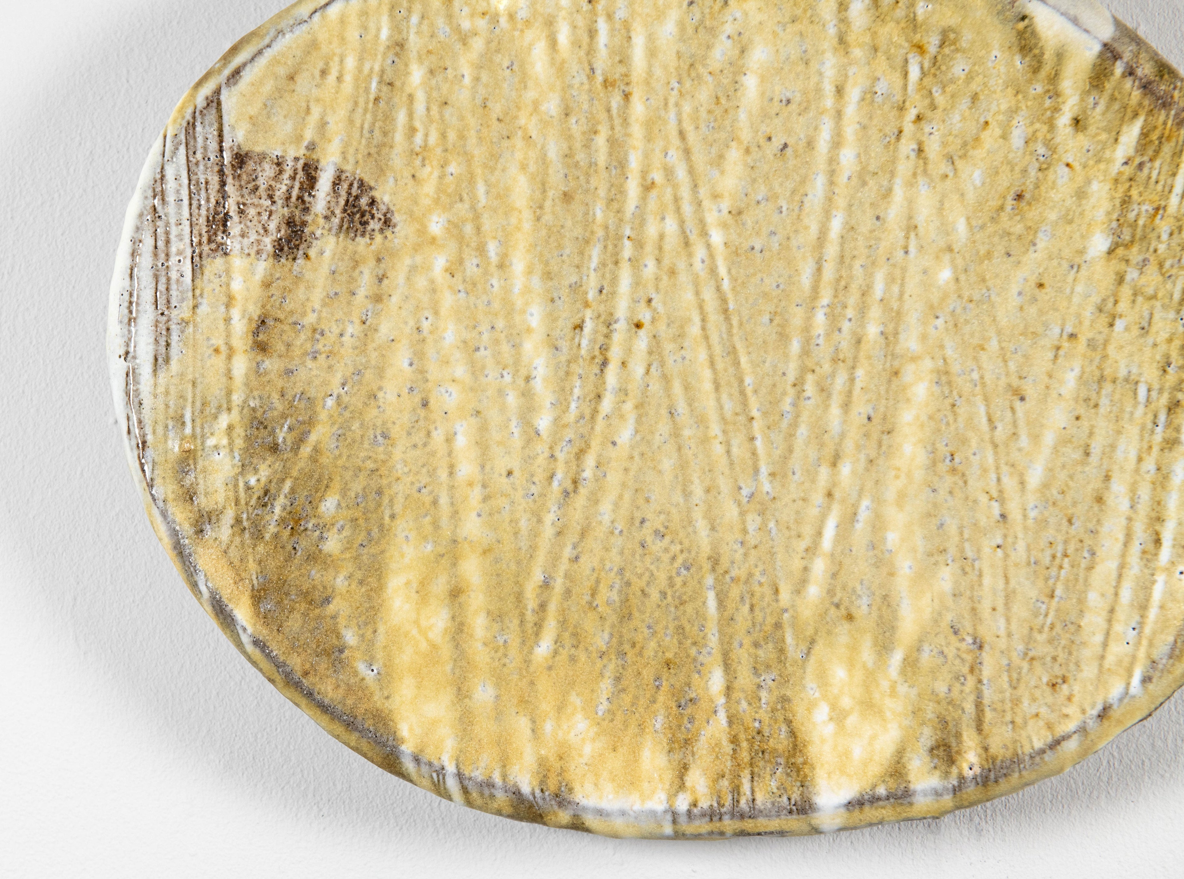 Plat – Porcelaine coulée émail de cendre cuisson au sel