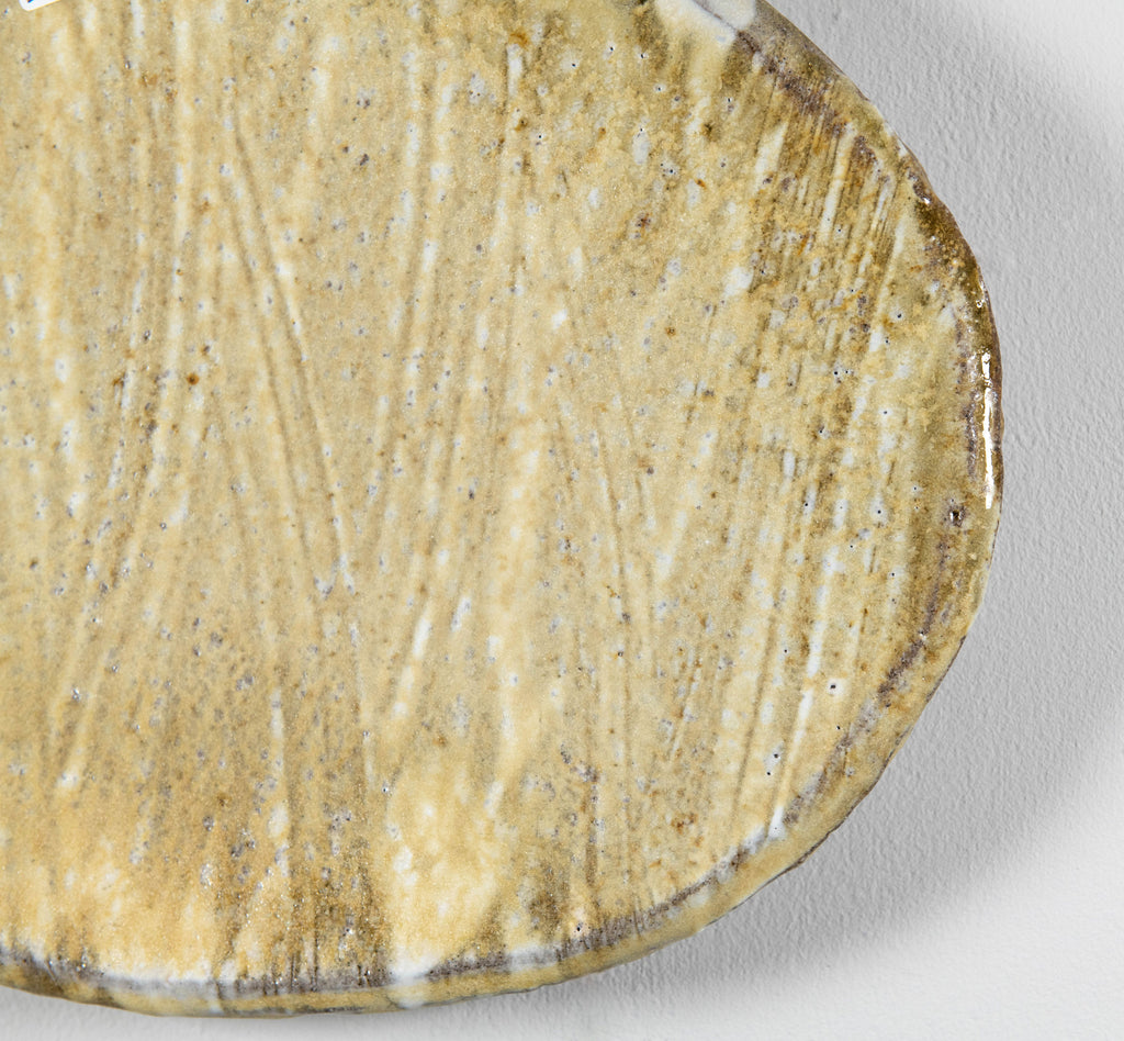 Plat – Porcelaine coulée émail de cendre cuisson au sel