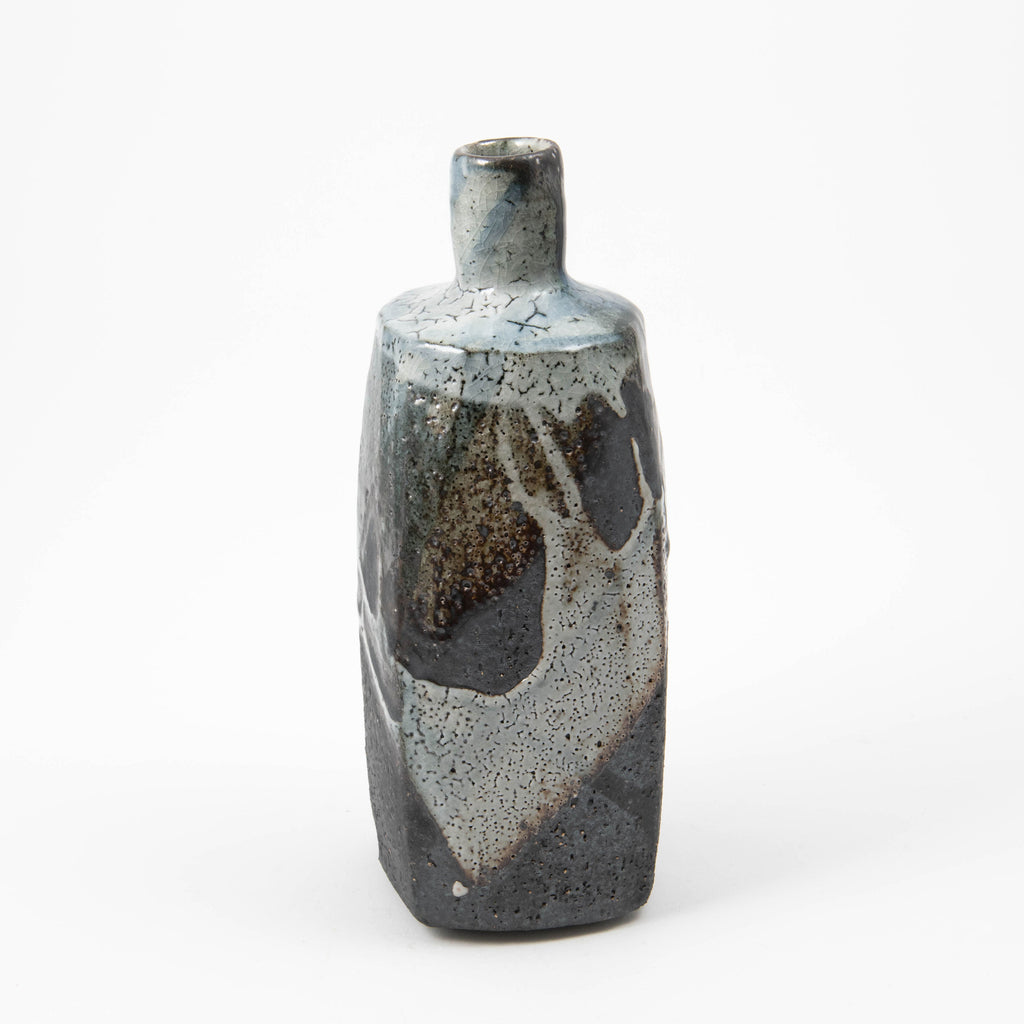Bouteille haute – Grès Shino bleu